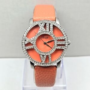 Womens Romilly Silver Tone Pink Crystals Rhinestones Watch New Battery 14015